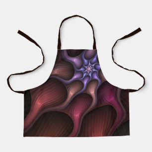 Magical Shiny Abstract Striped Colorful Fractal Apron