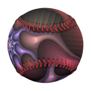 Magical Shiny Abstract Striped Colorful Fractal Baseball