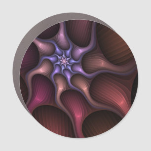 Magical Shiny Abstract Striped Colorful Fractal Car Magnet