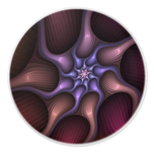 Magical Shiny Abstract Striped Colorful Fractal Ceramic Knob