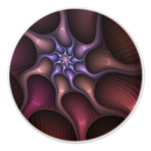 Magical Shiny Abstract Striped Colorful Fractal Ceramic Knob