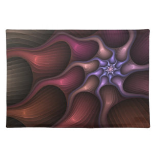 Magical Shiny Abstract Striped Colorful Fractal Cloth Placemat