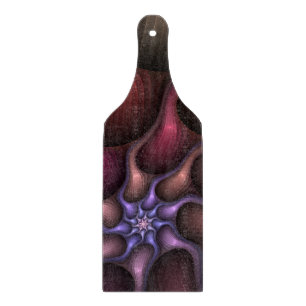 Magical Shiny Abstract Striped Colorful Fractal Cutting Board