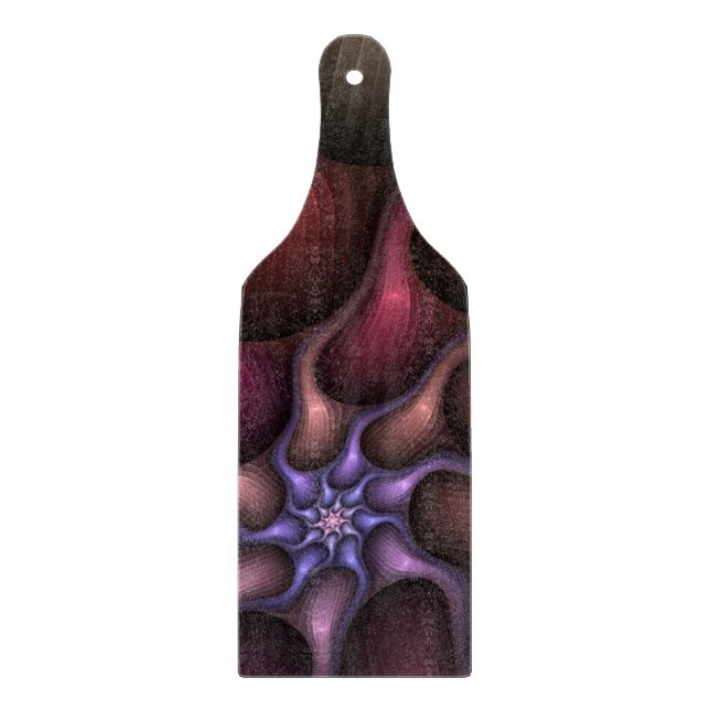 Magical Shiny Abstract Striped Colorful Fractal Cutting Board (Front)