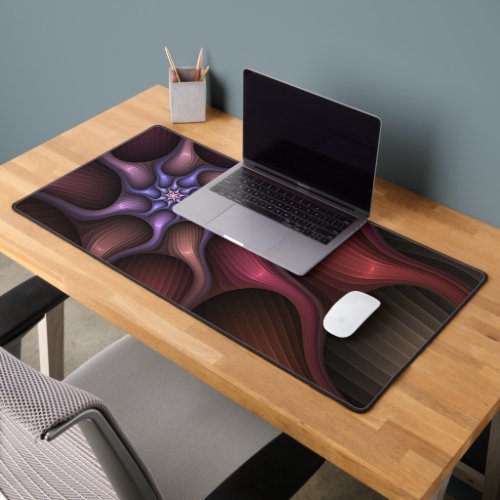Magical Shiny Abstract Striped Colorful Fractal Desk Mat
