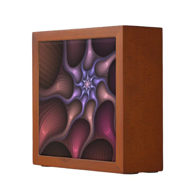 Magical Shiny Abstract Striped Colorful Fractal Desk Organizer | Zazzle