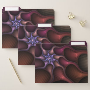 Magical Shiny Abstract Striped Colorful Fractal File Folder