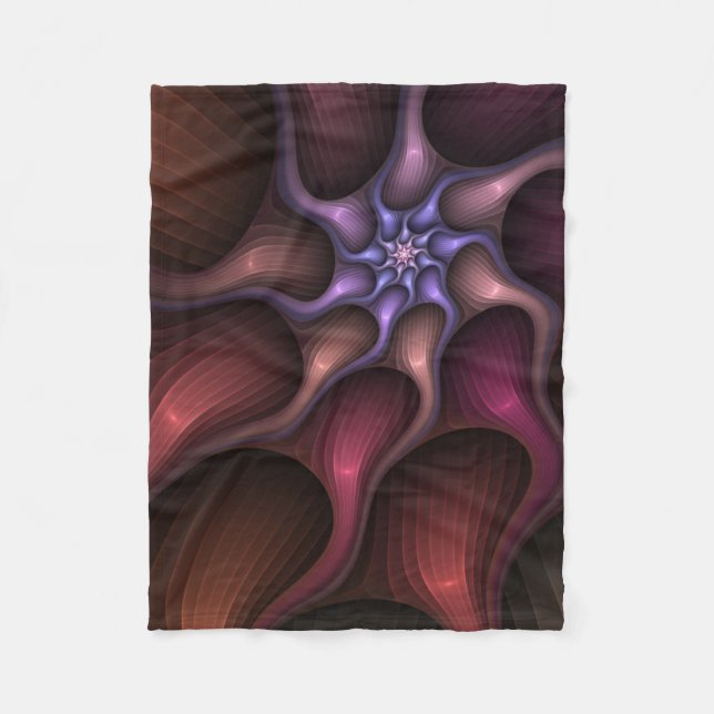 Magical Shiny Abstract Striped Colorful Fractal Fleece Blanket (Front)