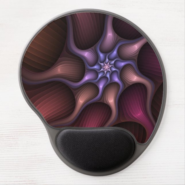 Magical Shiny Abstract Striped Colorful Fractal Gel Mouse Pad (Front)