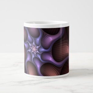 Magical Shiny Abstract Striped Colorful Fractal Giant Coffee Mug
