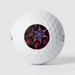 Magical Shiny Abstract Striped Colorful Fractal Golf Balls