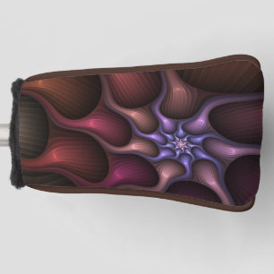Magical Shiny Abstract Striped Colorful Fractal Golf Head Cover