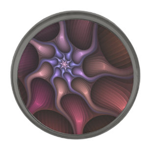 Magical Shiny Abstract Striped Colorful Fractal Gunmetal Finish Lapel Pin