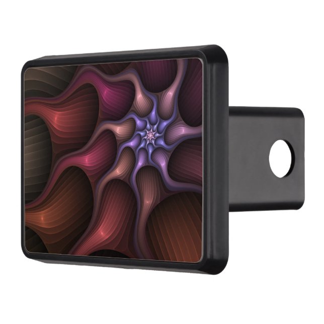 Magical Shiny Abstract Striped Colorful Fractal Hitch Cover (Left)