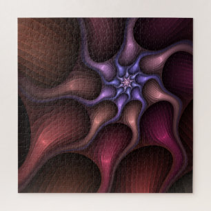 Magical Shiny Abstract Striped Colorful Fractal Jigsaw Puzzle