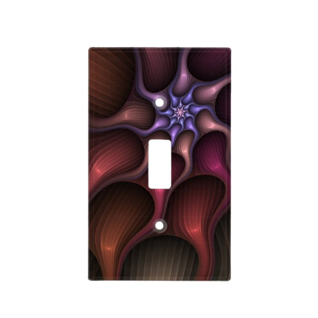 Magical Shiny Abstract Striped Colorful Fractal Light Switch Cover (Front)