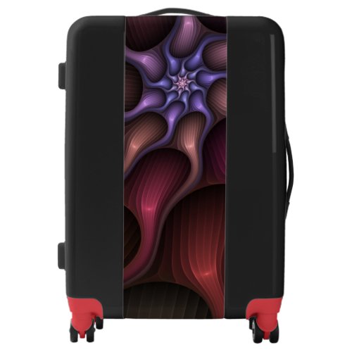 Magical Shiny Abstract Striped Colorful Fractal Luggage