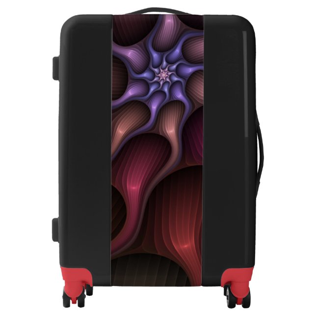 Magical Shiny Abstract Striped Colorful Fractal Luggage (Front)