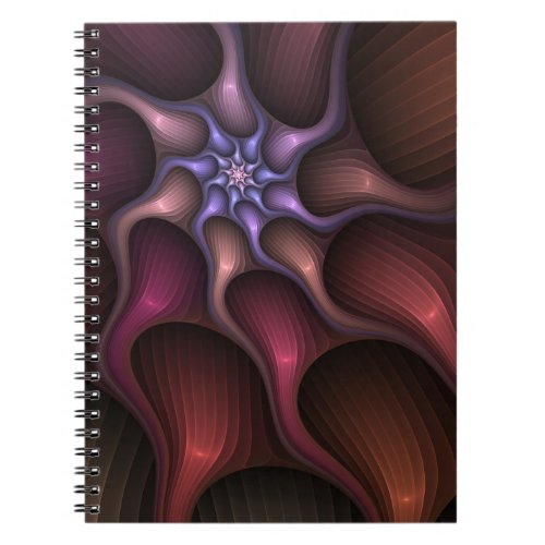 Magical Shiny Abstract Striped Colorful Fractal Notebook