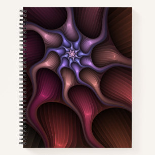 Magical Shiny Abstract Striped Colorful Fractal Notebook