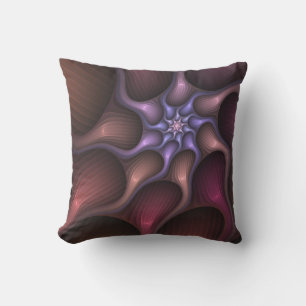 Magical Shiny Abstract Striped Colorful Fractal Outdoor Pillow