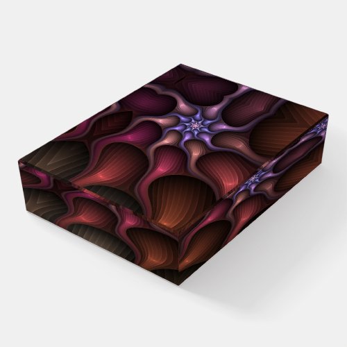 Magical Shiny Abstract Striped Colorful Fractal Paperweight