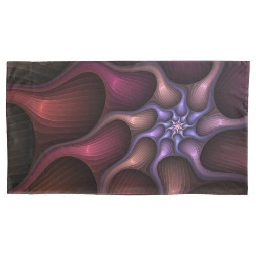 Magical Shiny Abstract Striped Colorful Fractal Pillow Case