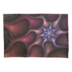 Magical Shiny Abstract Striped Colorful Fractal Pillow Case