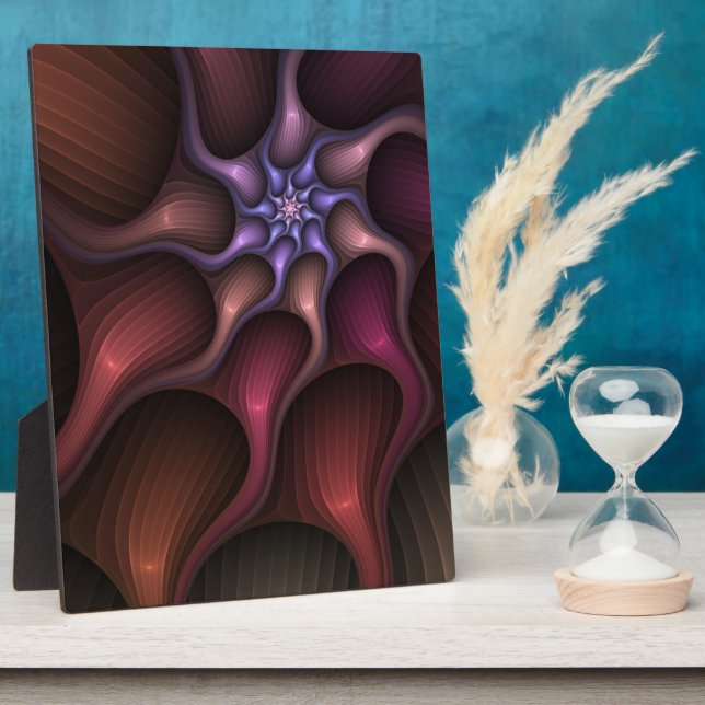 Magical Shiny Abstract Striped Colorful Fractal Plaque (Side)