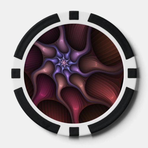 Magical Shiny Abstract Striped Colorful Fractal Poker Chips