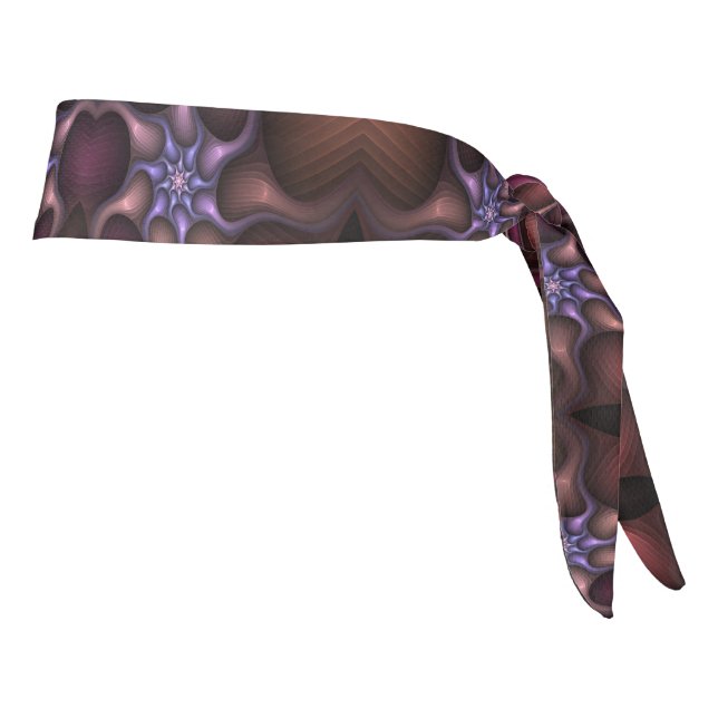 Magical Shiny Abstract Striped Colorful Fractal Tie Headband (Rotate 90)