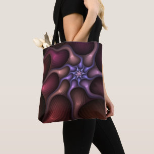 Magical Shiny Abstract Striped Colorful Fractal Tote Bag