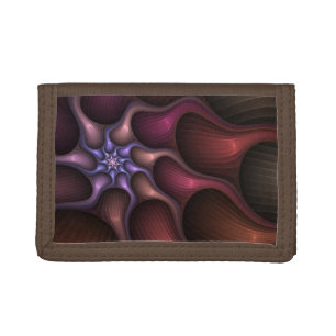 Magical Shiny Abstract Striped Colorful Fractal Trifold Wallet