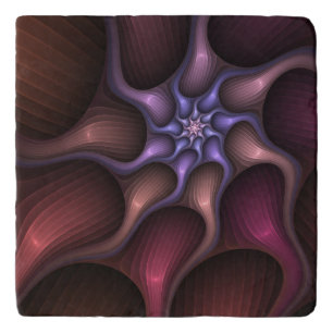 Magical Shiny Abstract Striped Colorful Fractal Trivet