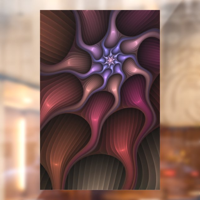 Magical Shiny Abstract Striped Colorful Fractal Window Cling (Sheet 2)