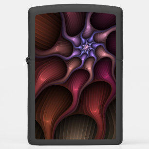 Magical Shiny Abstract Striped Colorful Fractal Zippo Lighter