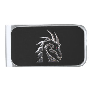 Magical Silver Dragon Silver Finish Money Clip