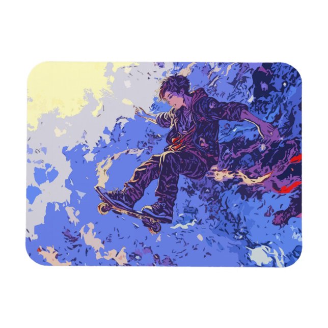 Magical Skateboard Ride - Skateboarder Magnet (Horizontal)