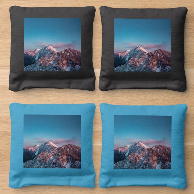 Magical sky above mountain Storžič, Slovenia Cornhole Bags (Wood)