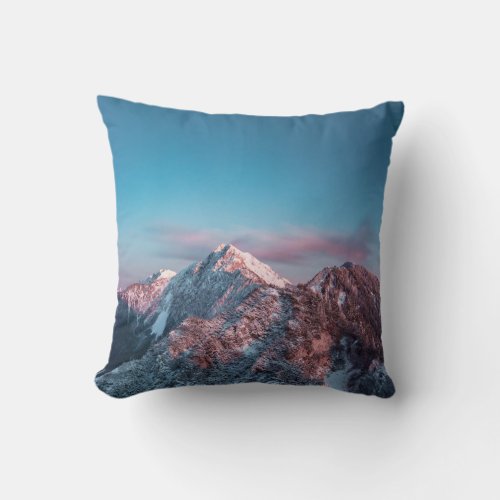 Magical sky above mountain Storžič Slovenia Throw Pillow