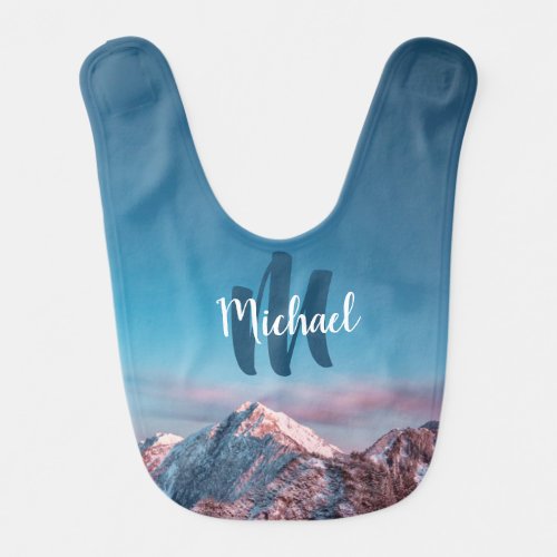 Magical sky monogram mountain Storžič Slovenia Baby Bib