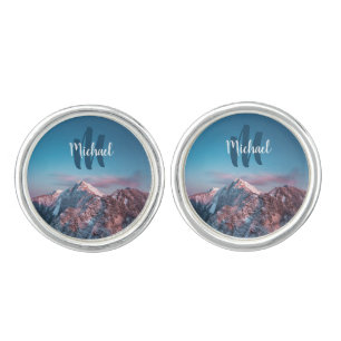 Magical sky monogram mountain Storžič Slovenia Cufflinks