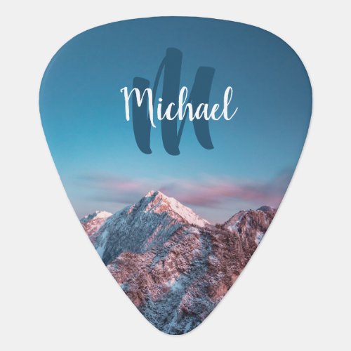 Magical sky monogram mountain Storžič Slovenia Guitar Pick