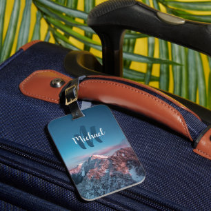 Magical sky monogram mountain Storžič Slovenia Luggage Tag