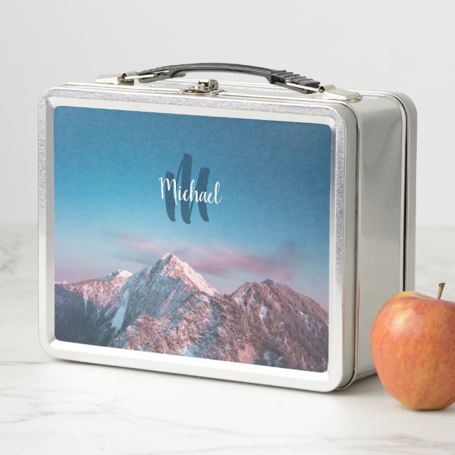Magical sky monogram mountain Storžič Slovenia Metal Lunch Box (In Situ)
