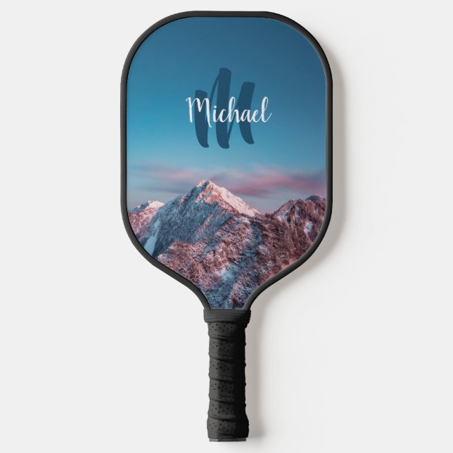 Magical sky monogram mountain Storžič Slovenia Pickleball Paddle (Front)