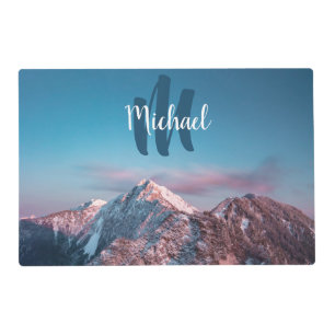 Magical sky monogram mountain Storžič Slovenia Placemat