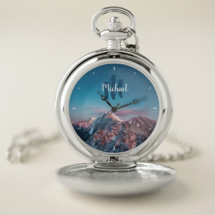 Magical sky monogram mountain Storžič Slovenia Pocket Watch