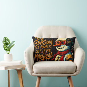 Magical Snow-Bro Throw Pillow Funky Christmas Sofa