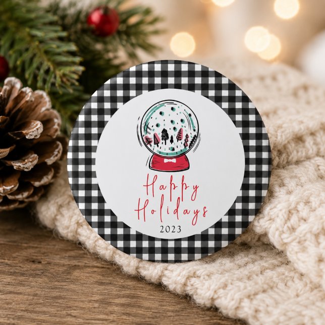 Magical Snow Globe Christmas Party Button (Magical Snow Globe Christmas Party Button)